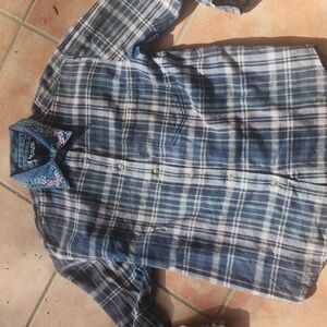 LEMON GRASS Cotton Flanel Embrodered Collar